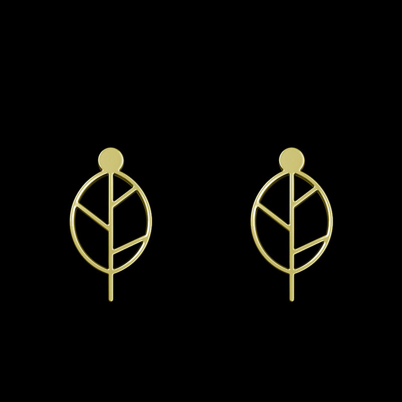 گوشواره طلا 18 عیار زنانه مدوپد مدل برگ کد GA1-15904