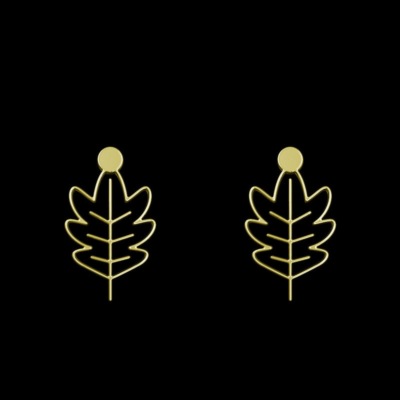 گوشواره طلا 18 عیار زنانه مدوپد مدل برگ کد GA1-15918