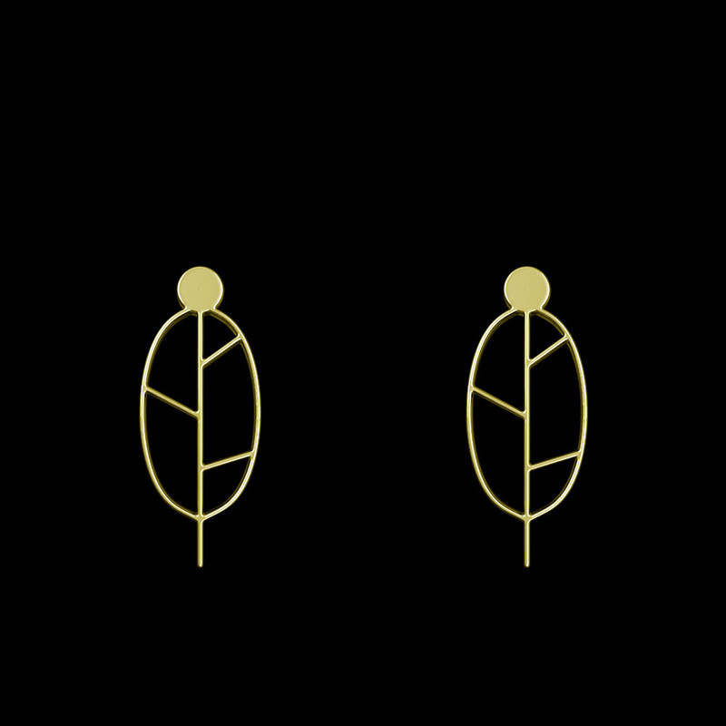 گوشواره طلا 18 عیار زنانه مدوپد مدل برگ کد GA1-15921