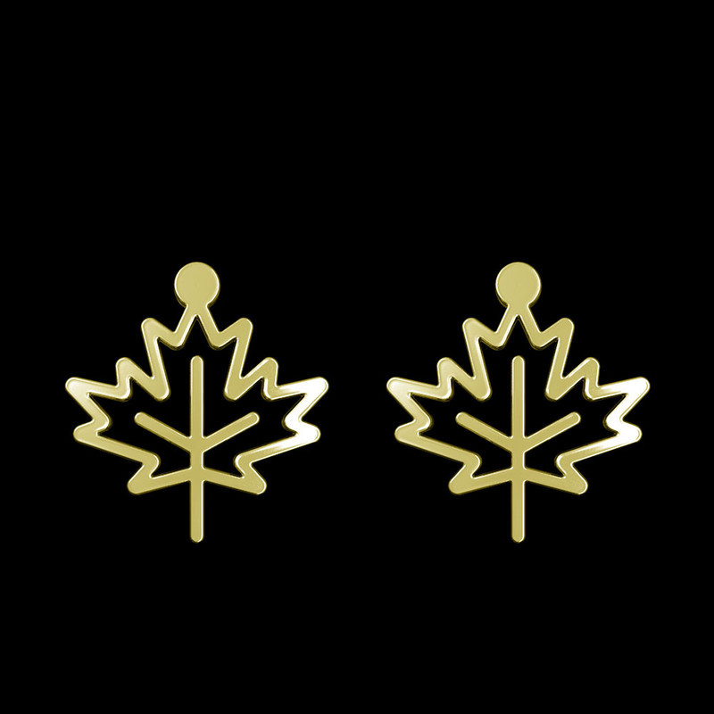 گوشواره طلا 18 عیار زنانه مدوپد مدل برگ کد GA1-15929