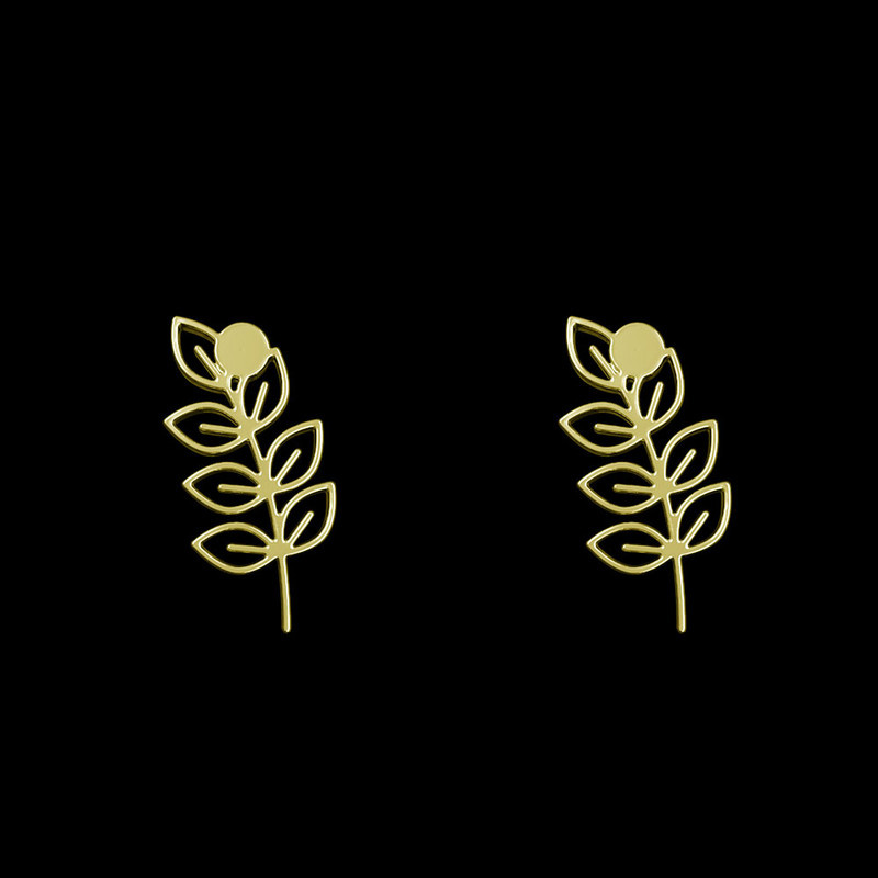 گوشواره طلا 18 عیار زنانه مدوپد مدل برگ کد GA1-15961