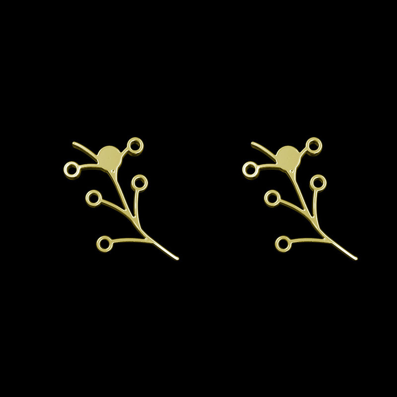 گوشواره طلا 18 عیار زنانه مدوپد مدل برگ کد GA1-15969