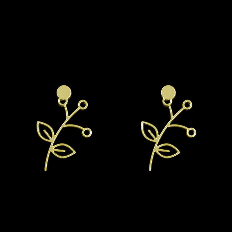 گوشواره طلا 18 عیار زنانه مدوپد مدل برگ کد GA1-15981