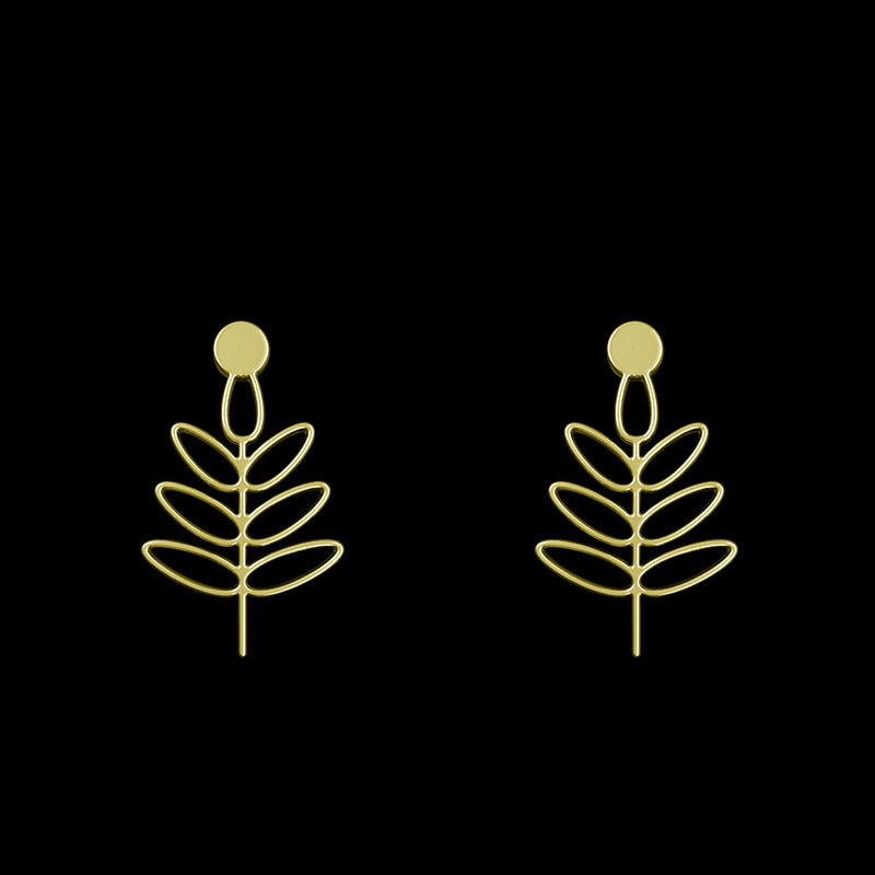 گوشواره طلا 18 عیار زنانه مدوپد مدل برگ کد GA1-16009