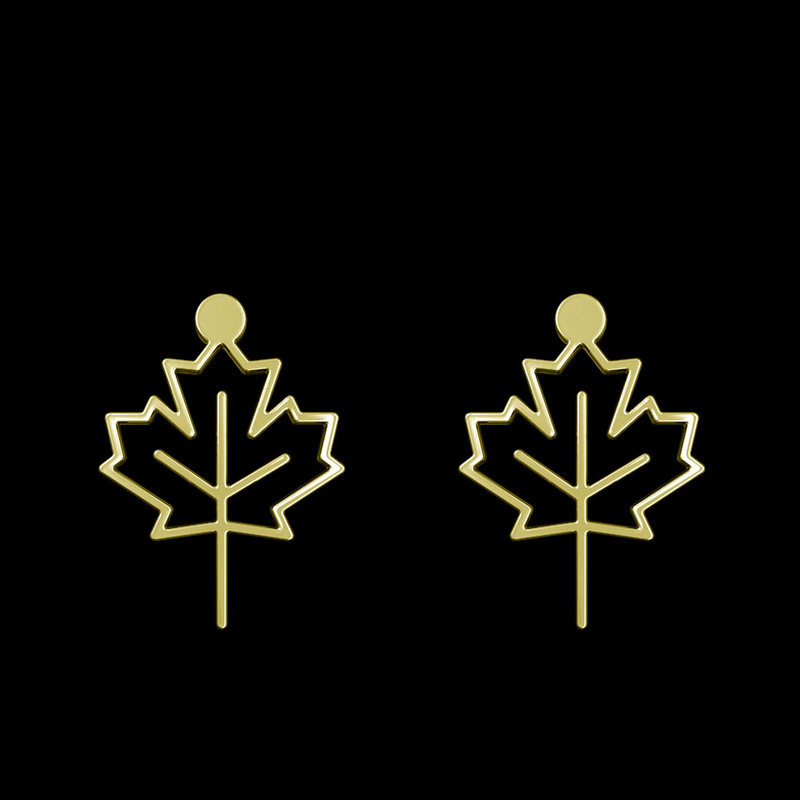 گوشواره طلا 18 عیار زنانه مدوپد مدل برگ کد GA1-16015