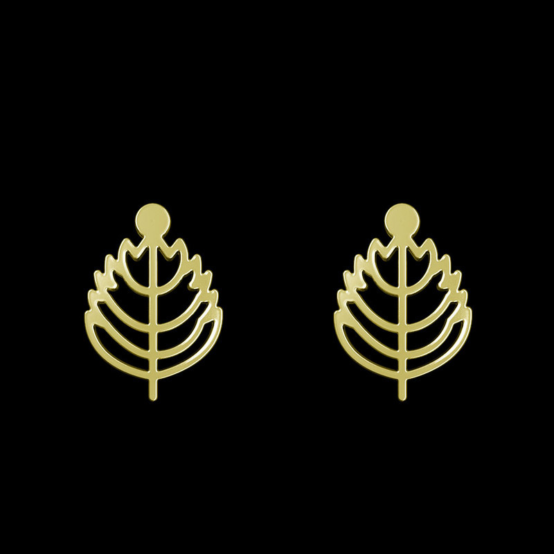 گوشواره طلا 18 عیار زنانه مدوپد مدل برگ کد GA1-16016