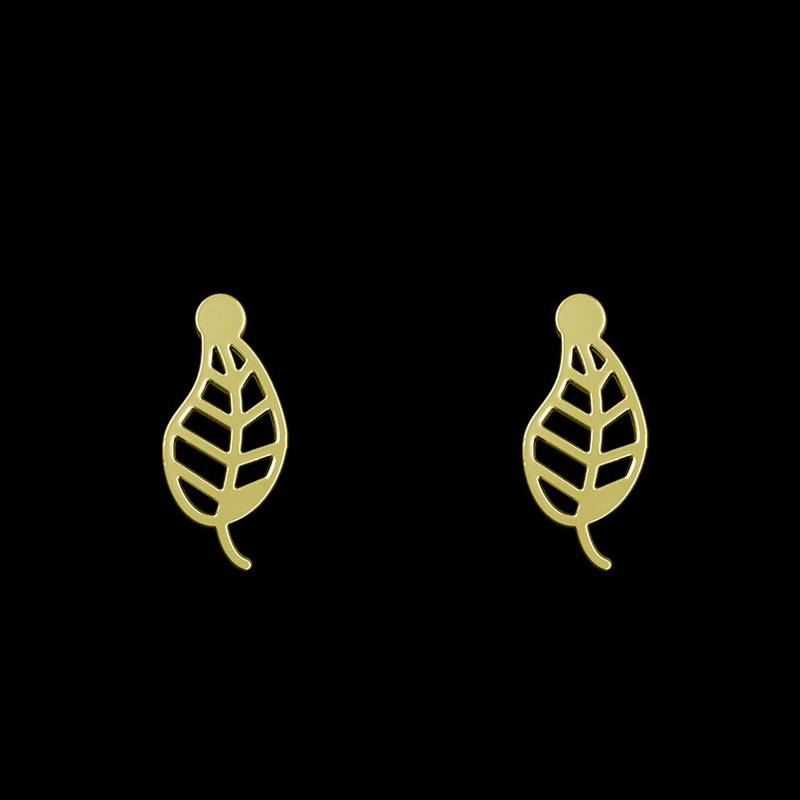 گوشواره طلا 18 عیار زنانه مدوپد مدل برگ کد GA1-16017