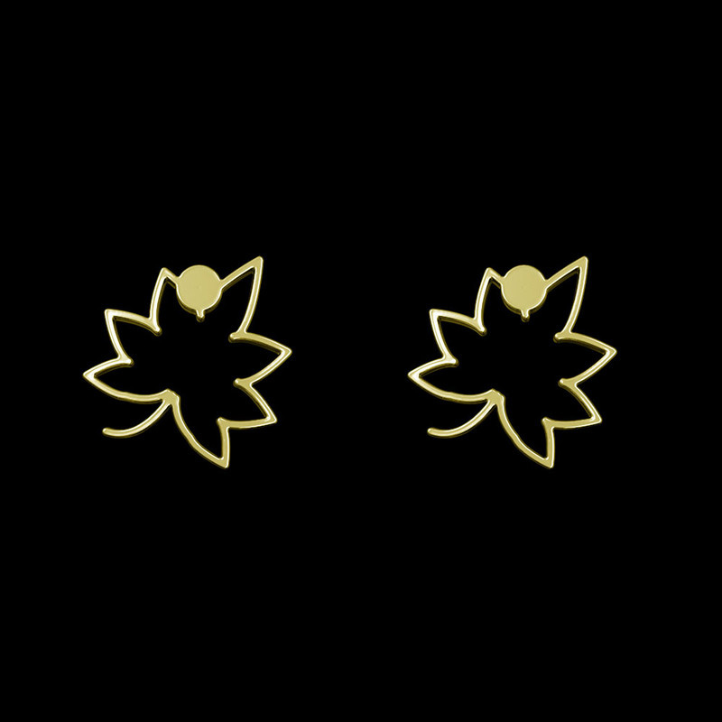 گوشواره طلا 18 عیار زنانه مدوپد مدل برگ کد GA1-16022