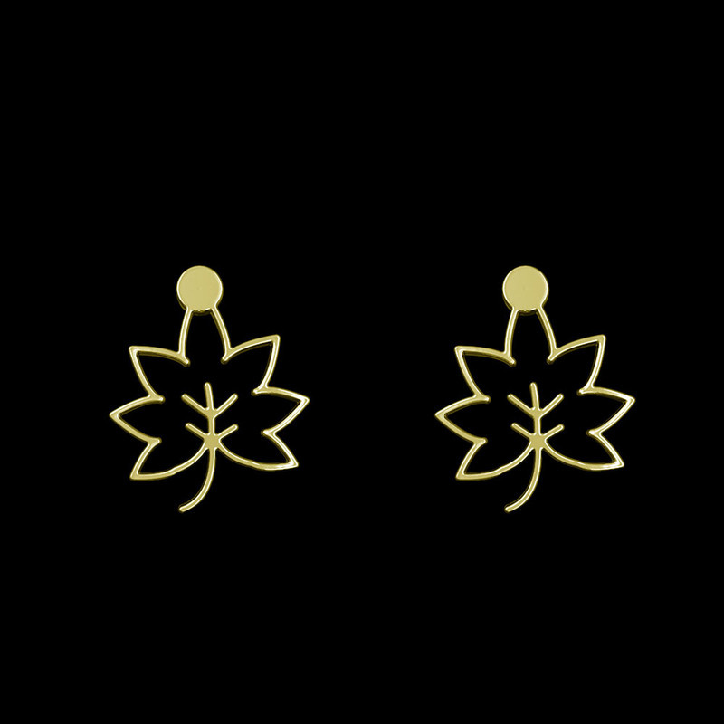 گوشواره طلا 18 عیار زنانه مدوپد مدل برگ کد GA1-16025