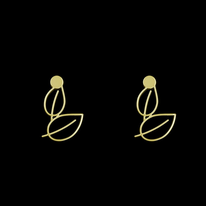 گوشواره طلا 18 عیار زنانه مدوپد مدل برگ کد GA1-16028