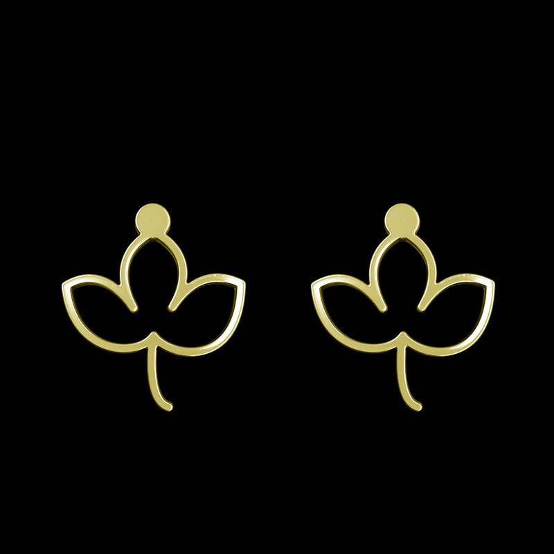 گوشواره طلا 18 عیار زنانه مدوپد مدل برگ کد GA1-16032