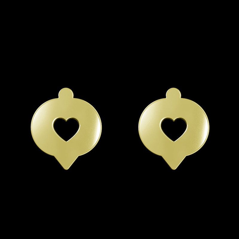 گوشواره طلا 18 عیار زنانه مدوپد مدل علامت قلب کد GA1-16034