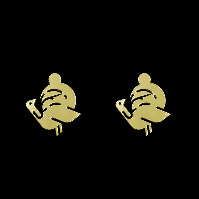 گوشواره طلا 18 عیار زنانه مدوپد مدل طاووس کد GA1-16050