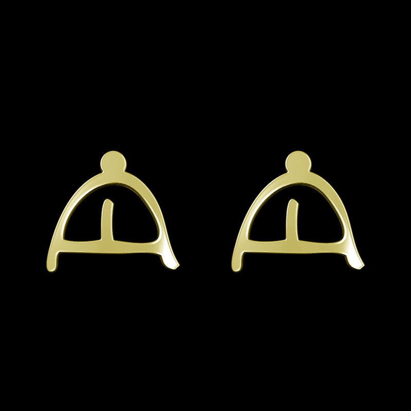 گوشواره طلا 18 عیار زنانه مدوپد مدل هندسی کد GA1-16159