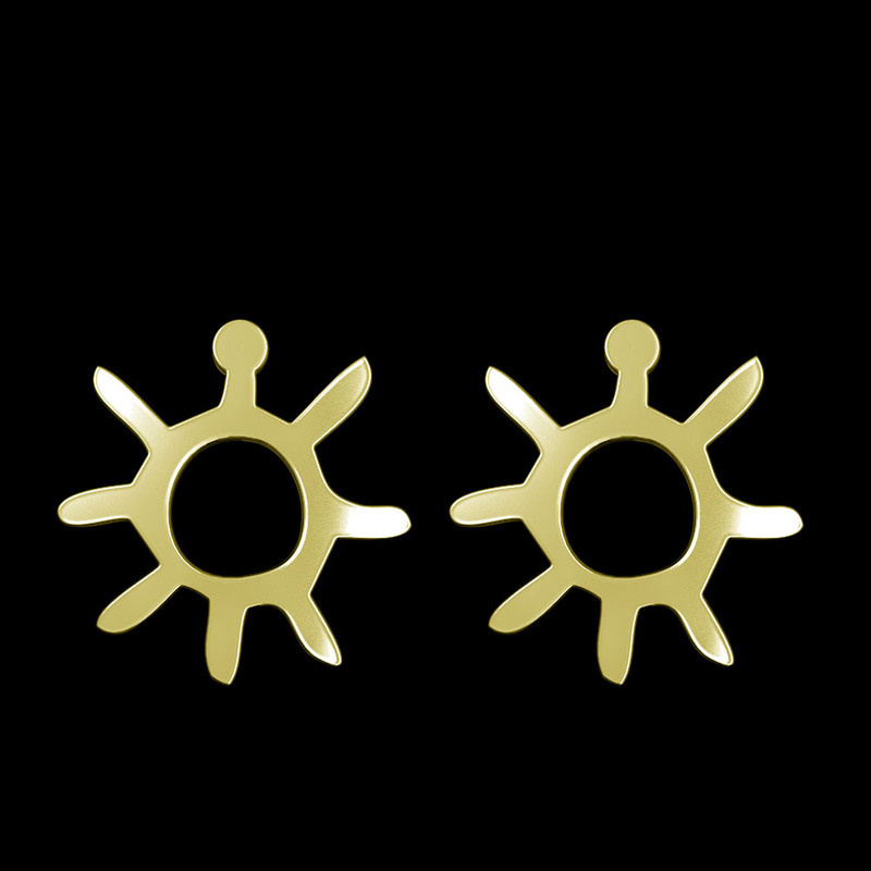 گوشواره طلا 18 عیار زنانه مدوپد مدل خورشید کد GA1-16172