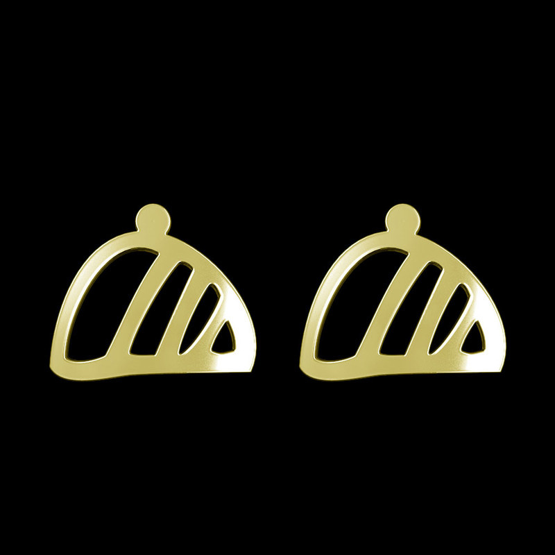 گوشواره طلا 18 عیار زنانه مدوپد مدل هندسی کد GA1-16178