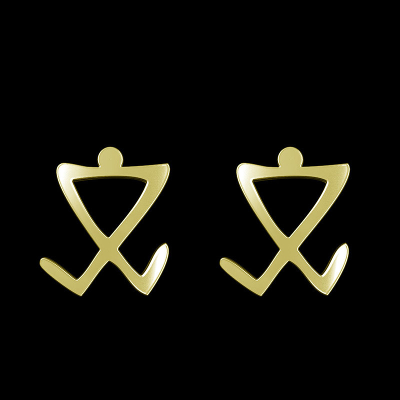 گوشواره طلا 18 عیار زنانه مدوپد مدل هندسی کد GA1-16182