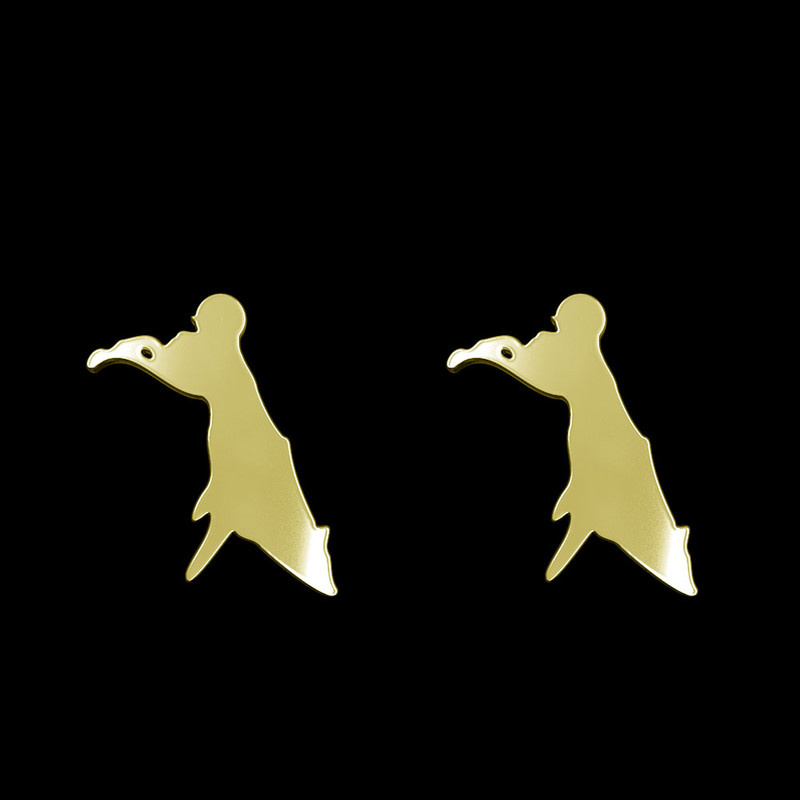 گوشواره طلا 18 عیار زنانه مدوپد مدل سگ کد GA1-16565