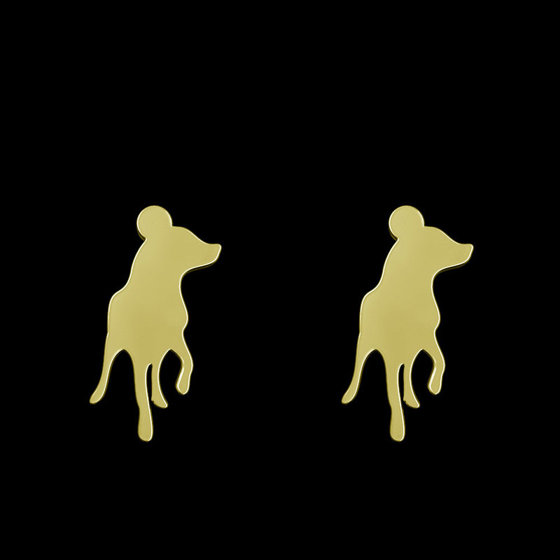 گوشواره طلا 18 عیار زنانه مدوپد مدل سگ کد GA1-16567