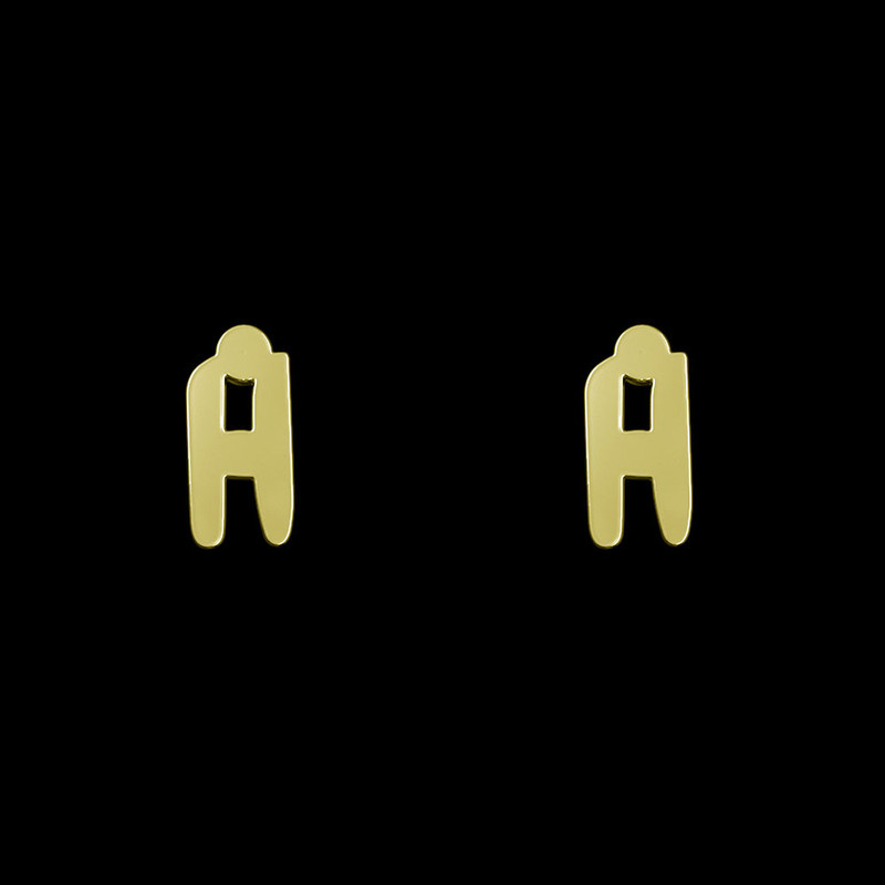 گوشواره طلا 18 عیار زنانه مدوپد مدل حرف A کد GA1-16615