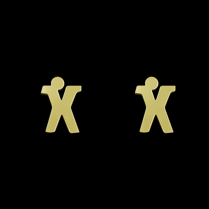 گوشواره طلا 18 عیار زنانه مدوپد مدل حرف X کد GA1-16663