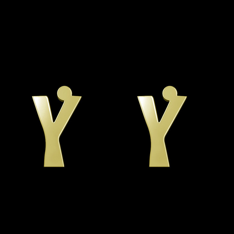 گوشواره طلا 18 عیار زنانه مدوپد مدل حرف Y کد GA1-16680