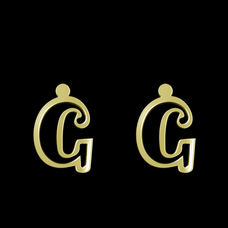 گوشواره طلا 18 عیار زنانه مدوپد مدل حرف G کد GA1-16687