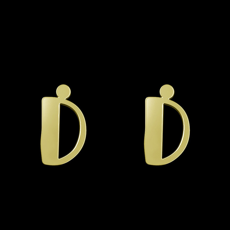 گوشواره طلا 18 عیار زنانه مدوپد مدل حرف D کد GA1-16710