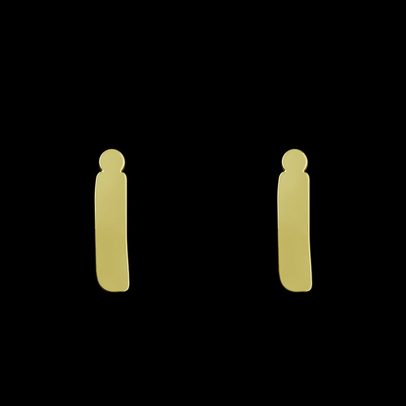 گوشواره طلا 18 عیار زنانه مدوپد مدل حرف I کد GA1-16715