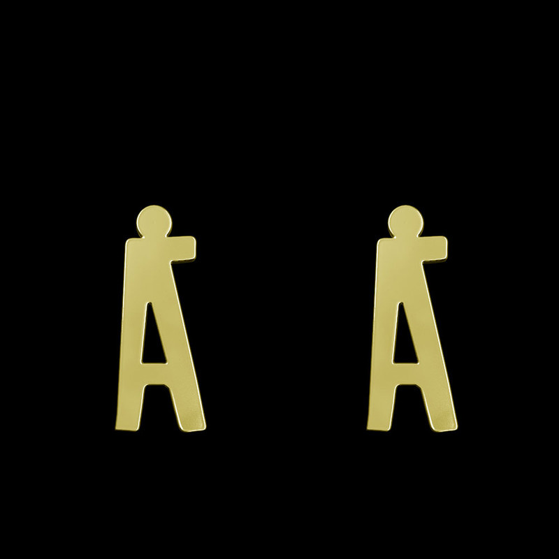 گوشواره طلا 18 عیار زنانه مدوپد مدل حرف A کد GA1-16733