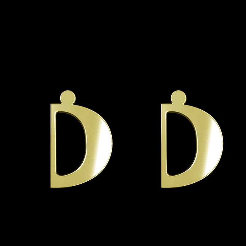 گوشواره طلا 18 عیار زنانه مدوپد مدل حرف D کد GA1-16864