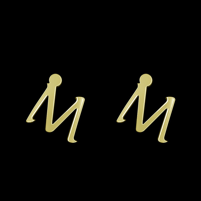 گوشواره طلا 18 عیار زنانه مدوپد مدل حرف M کد GA1-16925
