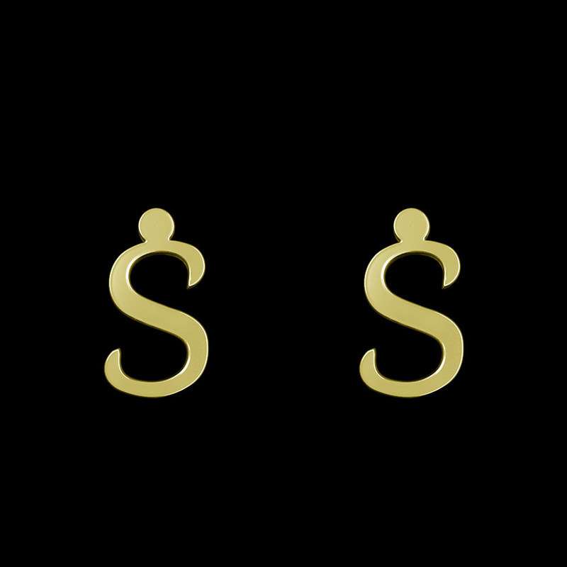 گوشواره طلا 18 عیار زنانه مدوپد مدل حرف T کد GA1-16931