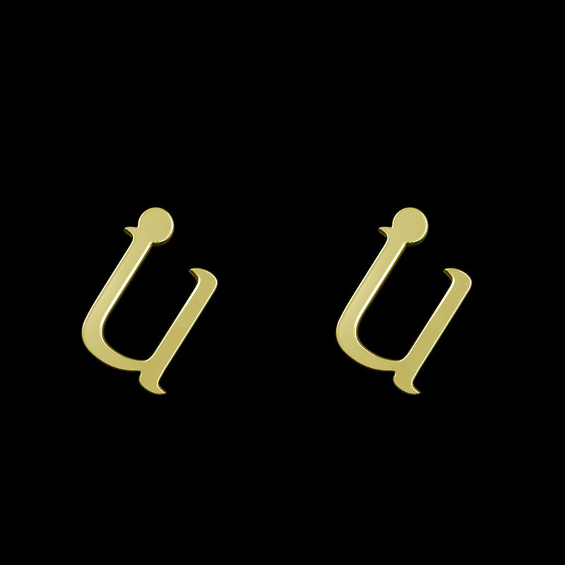 گوشواره طلا 18 عیار زنانه مدوپد مدل حرف R کد GA1-16933