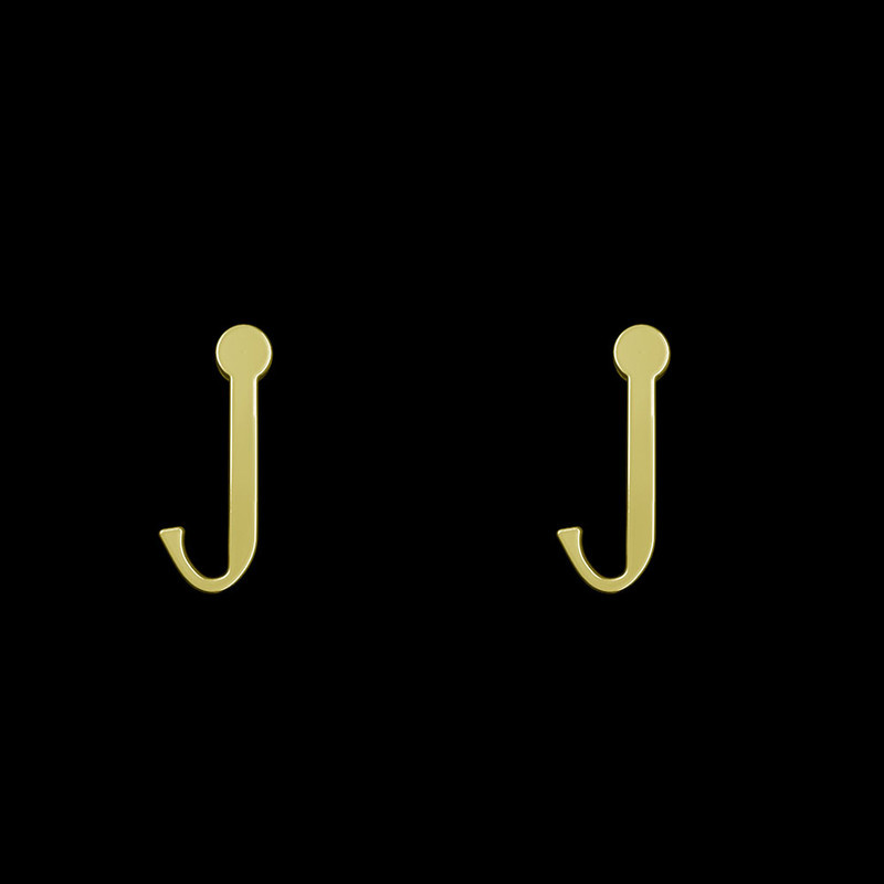 گوشواره طلا 18 عیار زنانه مدوپد مدل حرف J کد GA1-16948