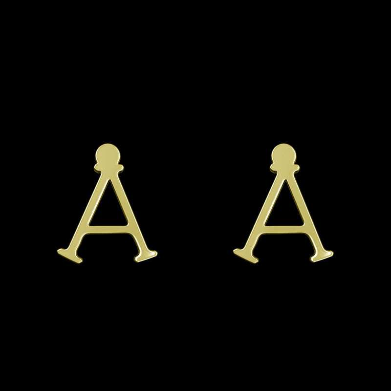 گوشواره طلا 18 عیار زنانه مدوپد مدل حرف A کد GA1-16965