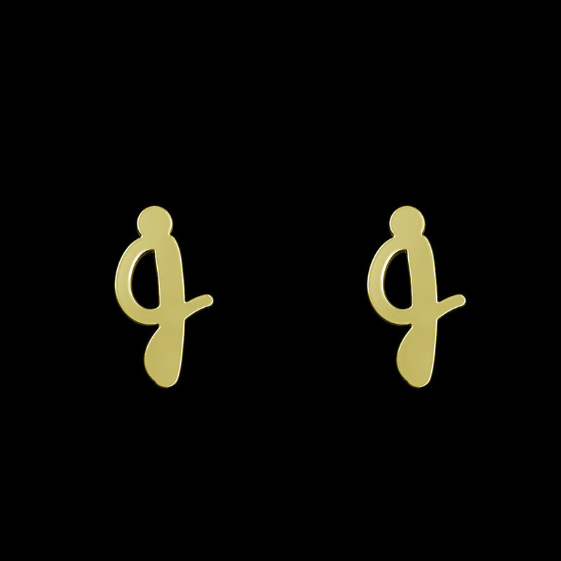 گوشواره طلا 18 عیار زنانه مدوپد مدل حرف G کد GA1-16997