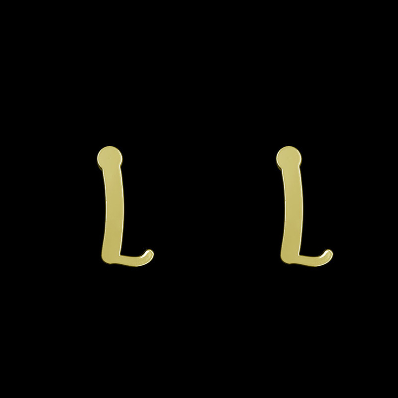 گوشواره طلا 18 عیار زنانه مدوپد مدل حرف L کد GA1-17002