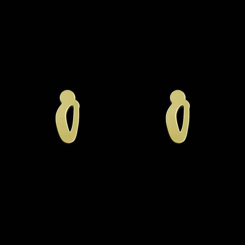 گوشواره طلا 18 عیار زنانه مدوپد مدل حرف O کد GA1-17005