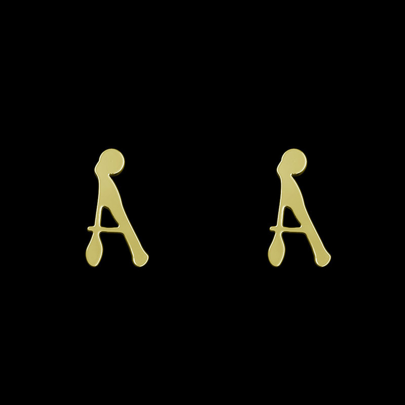 گوشواره طلا 18 عیار زنانه مدوپد مدل حرف A کد GA1-17069