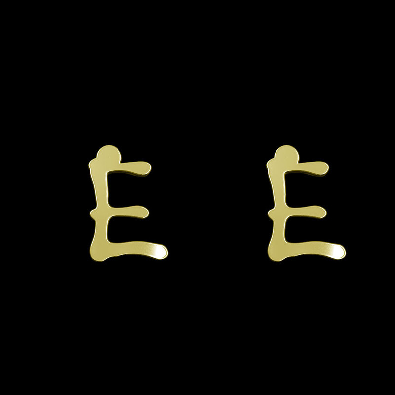 گوشواره طلا 18 عیار زنانه مدوپد مدل حرف E کد GA1-17073