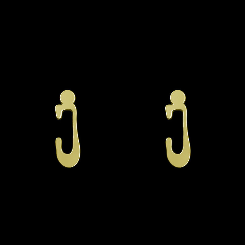 گوشواره طلا 18 عیار زنانه مدوپد مدل حرف J کد GA1-17078