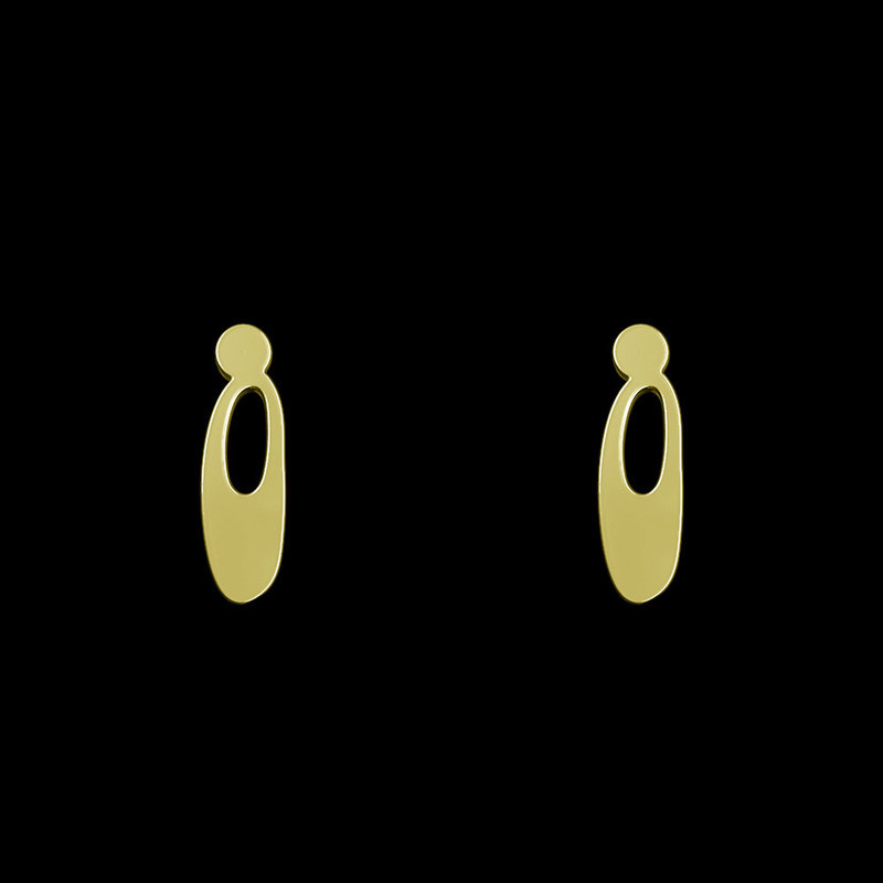 گوشواره طلا 18 عیار زنانه مدوپد مدل حرف O کد GA1-17083