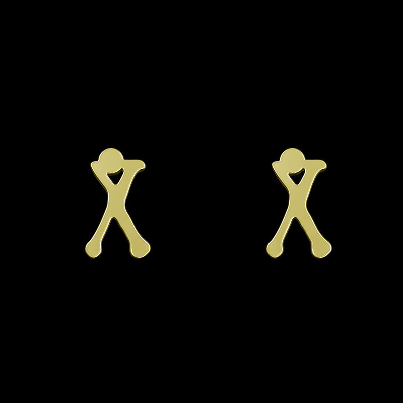 گوشواره طلا 18 عیار زنانه مدوپد مدل حرف X کد GA1-17092