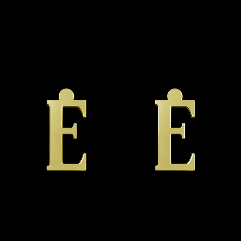 گوشواره طلا 18 عیار زنانه مدوپد مدل حرف E کد GA1-17151