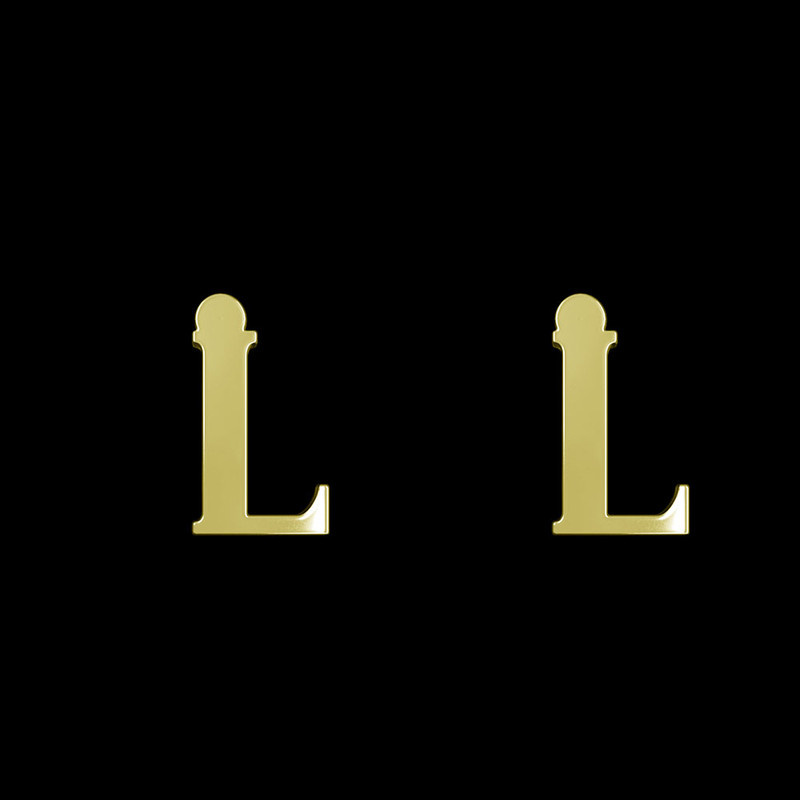 گوشواره طلا 18 عیار زنانه مدوپد مدل حرف L کد GA1-17158