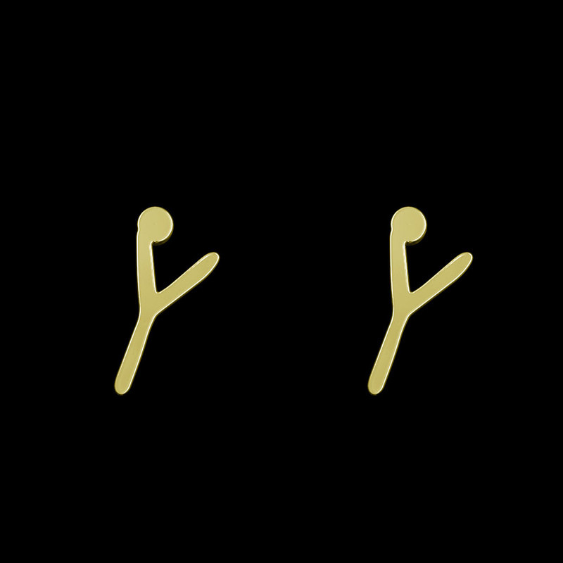 گوشواره طلا 18 عیار زنانه مدوپد مدل حرف Y کد GA1-17197