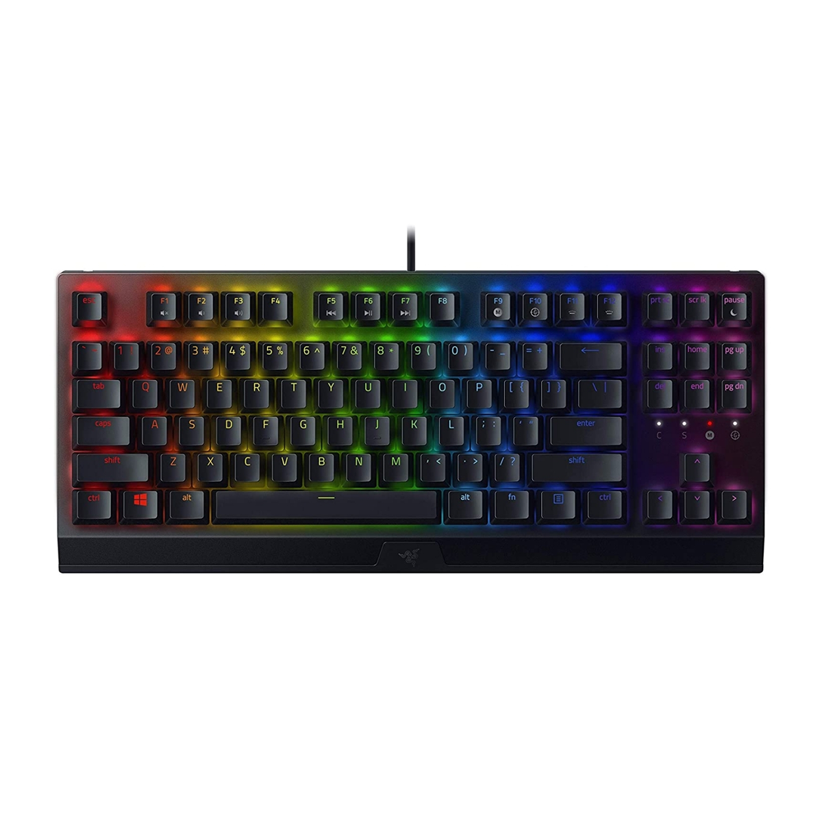 کیبورد گیمینگ ریزر مدل BlackWidow V3 Tenkeyless سوئیچ سبز