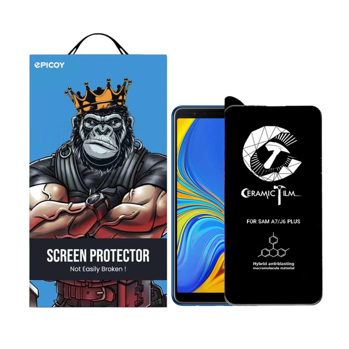 گلس گوشی سامسونگ گلکسی A7 2018 /J6 Plus اپیکوی مدل CR7-M  -مشکی مات