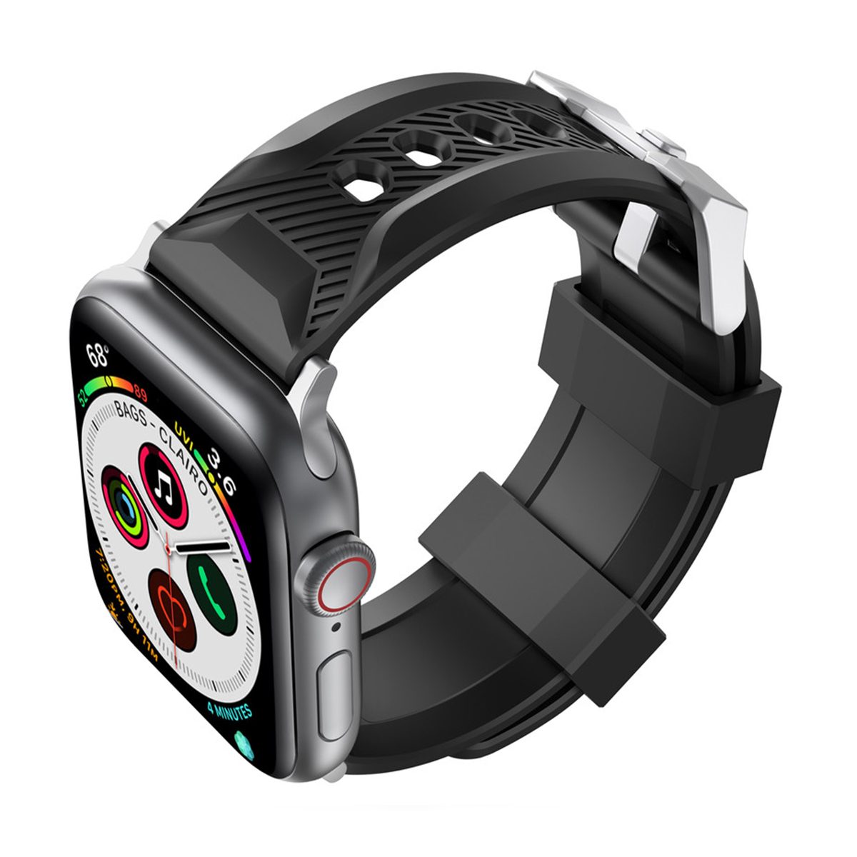 بند ساعت هوشمند اپل واچ 38/40/41 میلی متری آها استایل مدل WA10 -مشکی